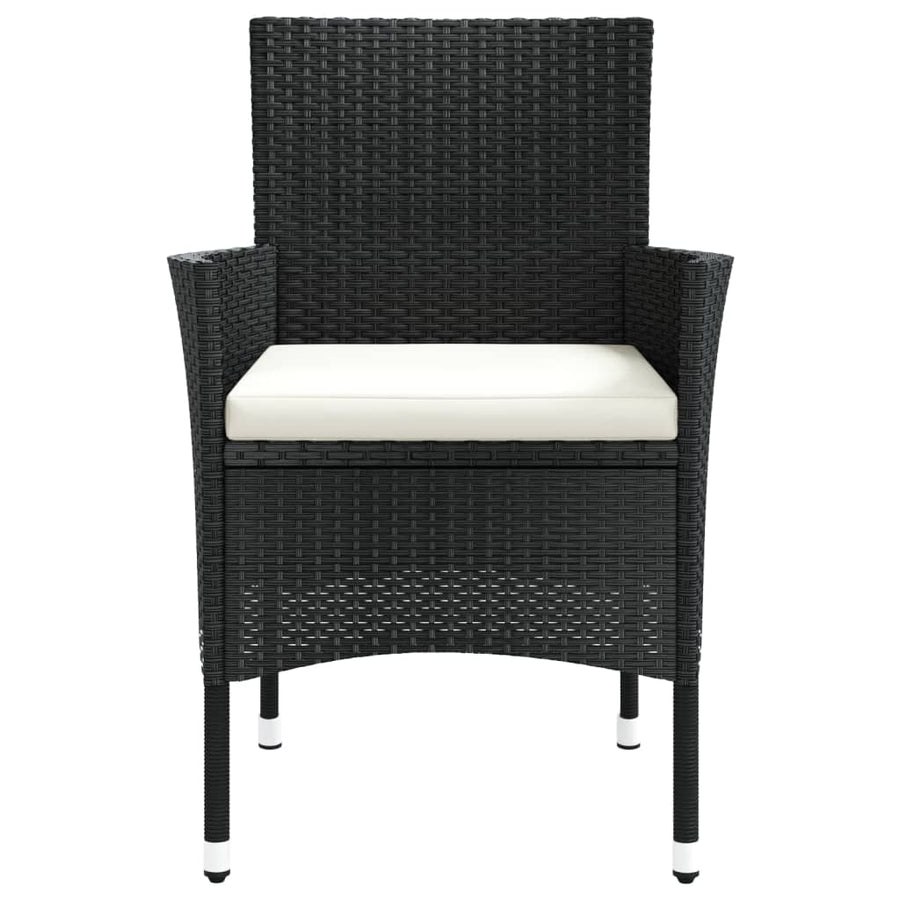 Tuinstoelen Met Kussens Poly Rattan Zwart 4 Wit