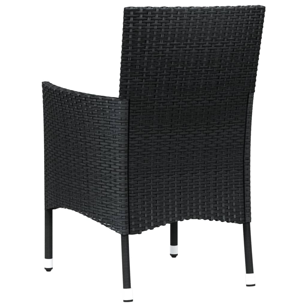 Tuinstoelen Met Kussens Poly Rattan Zwart 4 Wit
