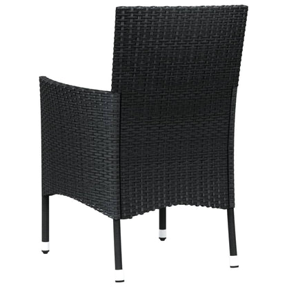 Tuinstoelen Met Kussens Poly Rattan Zwart 4 Wit