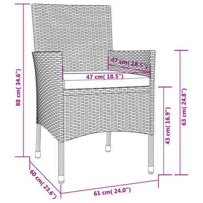 Tuinstoelen Met Kussens Poly Rattan Zwart 4 Wit