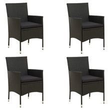Tuinstoelen Met Kussens Poly Rattan 4 Zwart