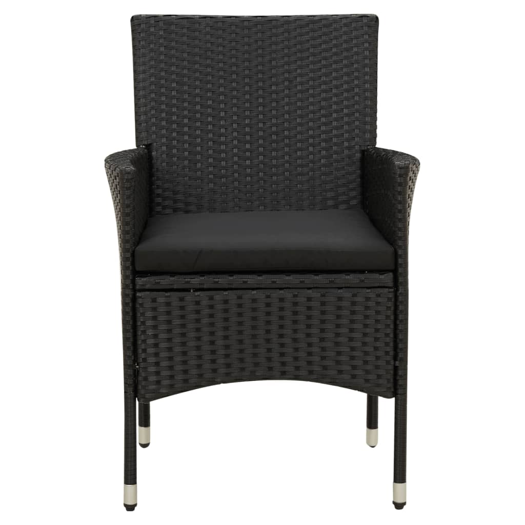 Tuinstoelen Met Kussens Poly Rattan 4 Zwart