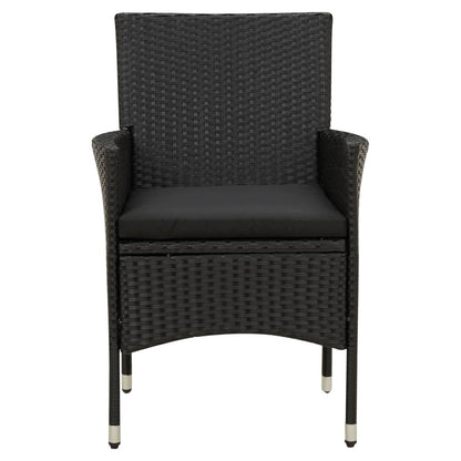 Tuinstoelen Met Kussens Poly Rattan 4 Zwart