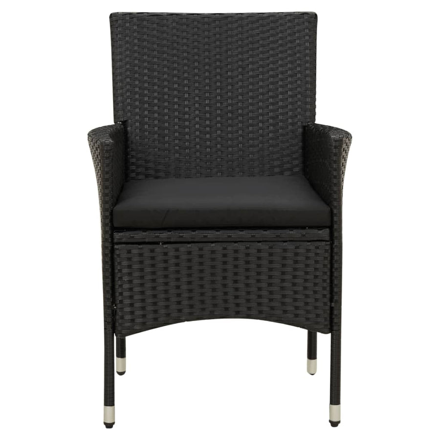 Tuinstoelen Met Kussens Poly Rattan 4 Zwart