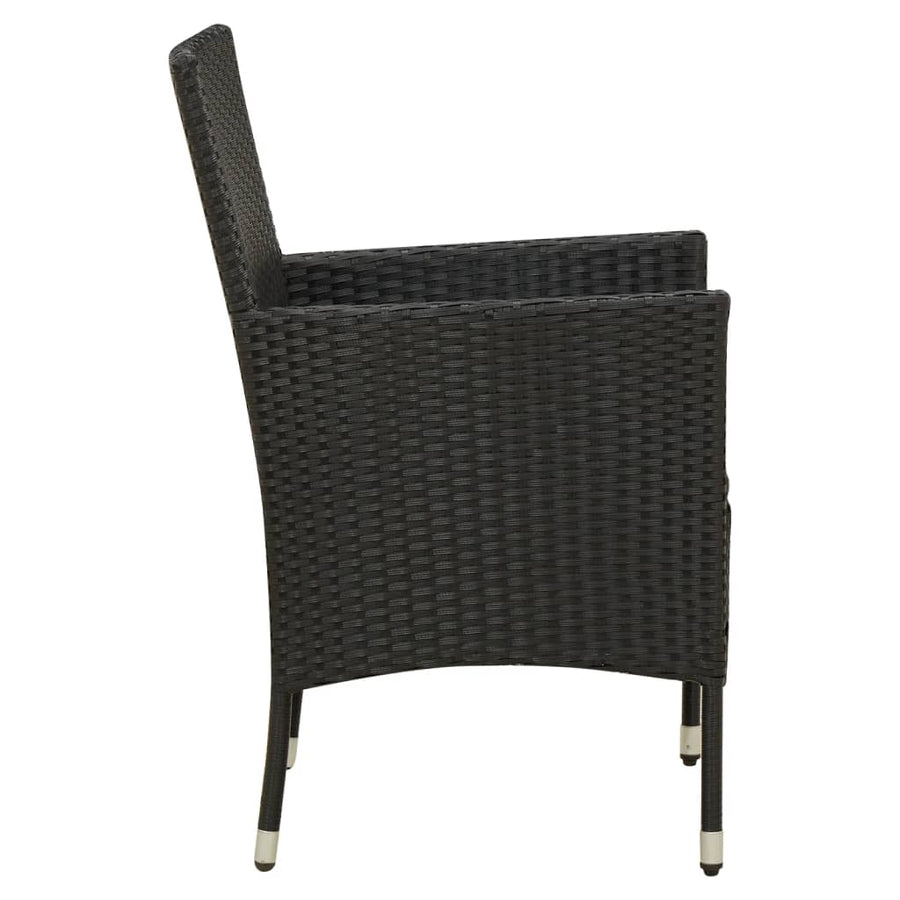 Tuinstoelen Met Kussens Poly Rattan 4 Zwart