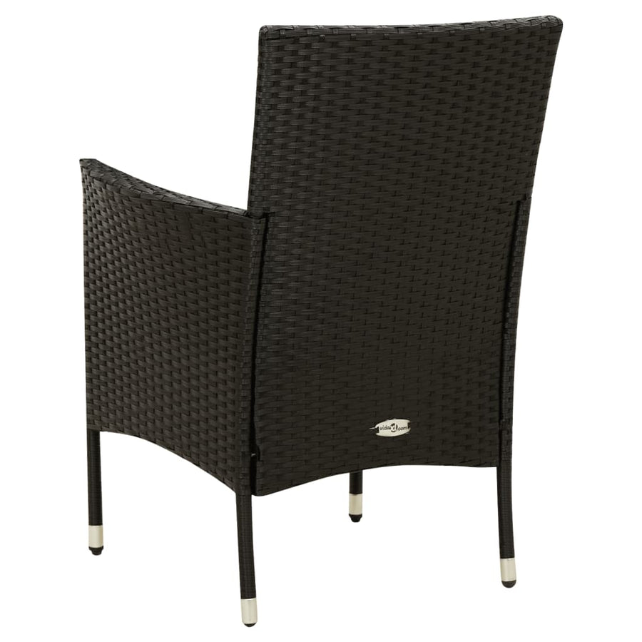 Tuinstoelen Met Kussens Poly Rattan 4 Zwart