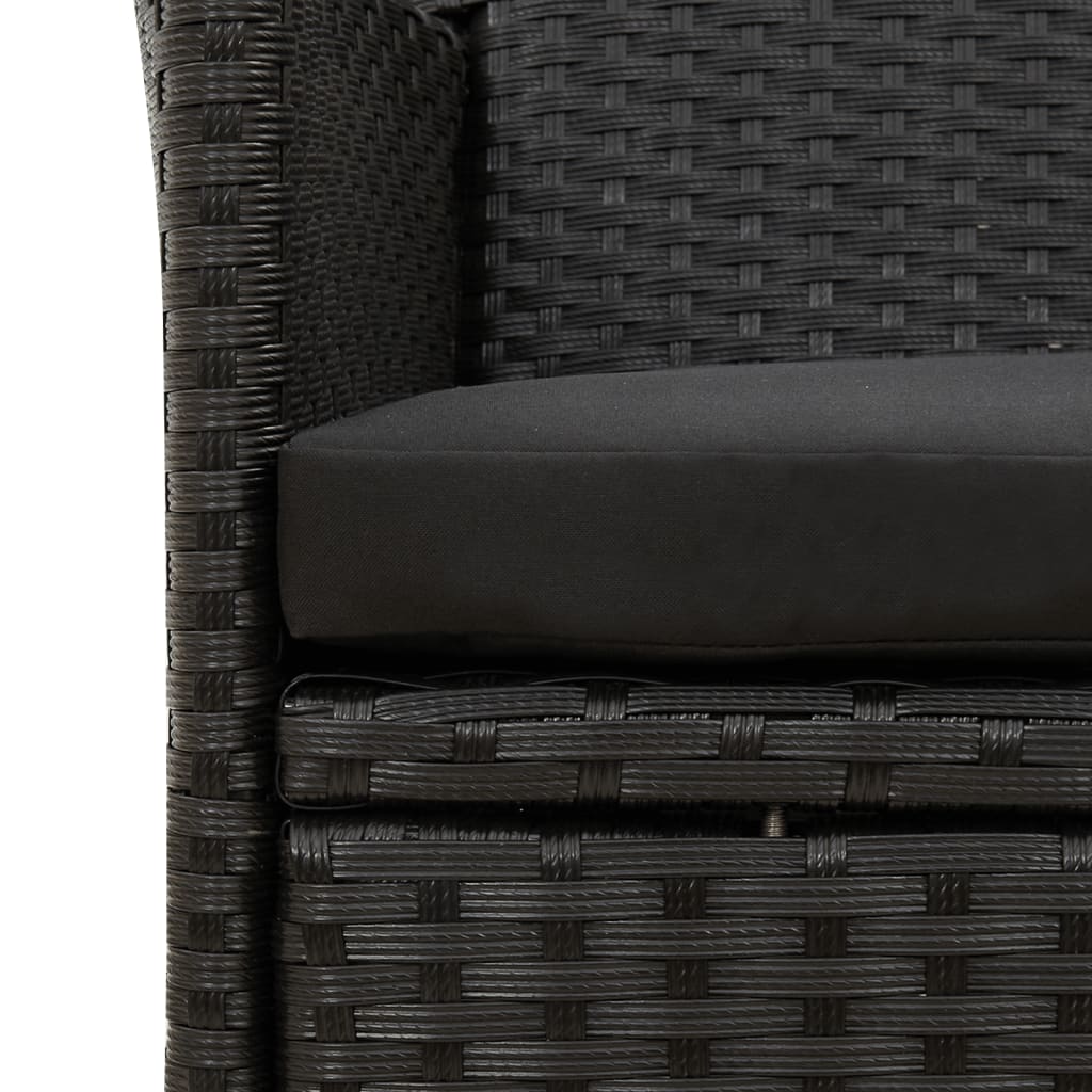 Tuinstoelen Met Kussens Poly Rattan 4 Zwart