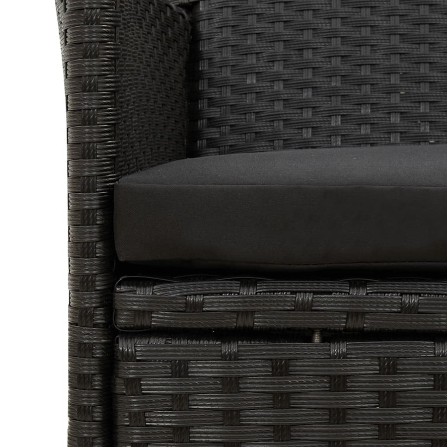 Tuinstoelen Met Kussens Poly Rattan 4 Zwart