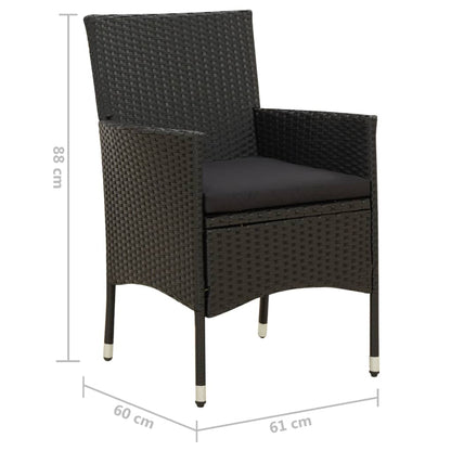 Tuinstoelen Met Kussens Poly Rattan 4 Zwart