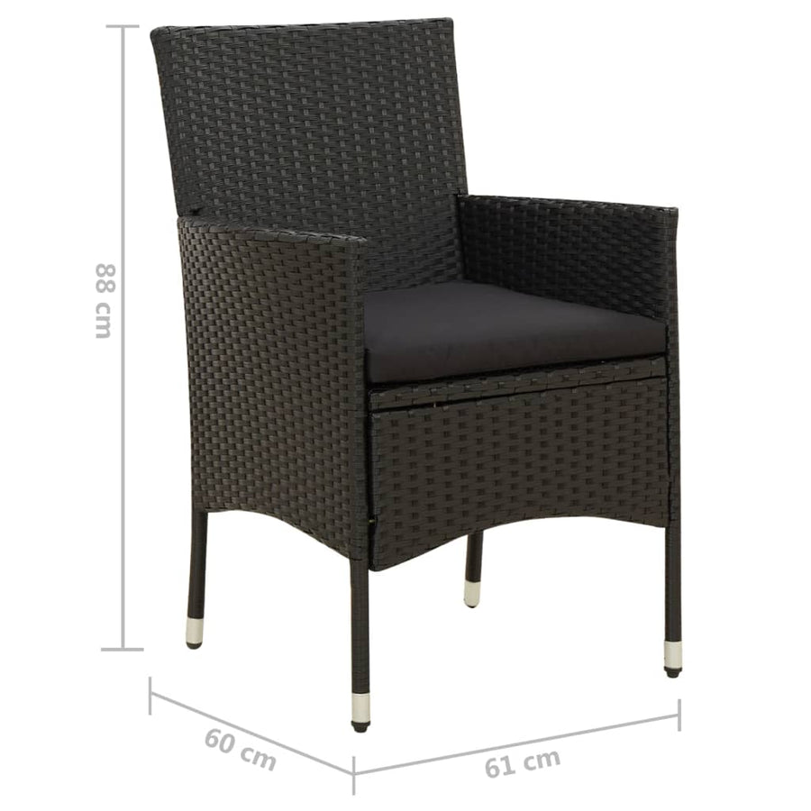 Tuinstoelen Met Kussens Poly Rattan 4 Zwart