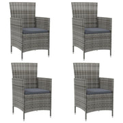 Tuinstoelen poly rattan grijs 4 stuks