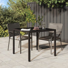 Tuintafel Gehard Glas En Poly Rattan 90 x 90 x 75 cm Bruin