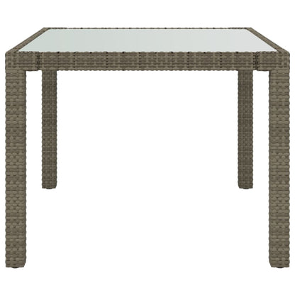 Tuintafel Gehard Glas En Poly Rattan 90 x 90 x 75 cm Grijs en wit