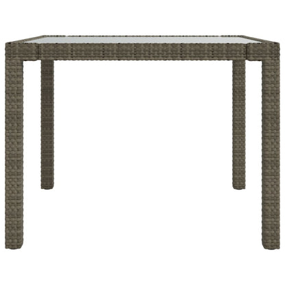Tuintafel Gehard Glas En Poly Rattan 90 x 90 x 75 cm Grijs en wit