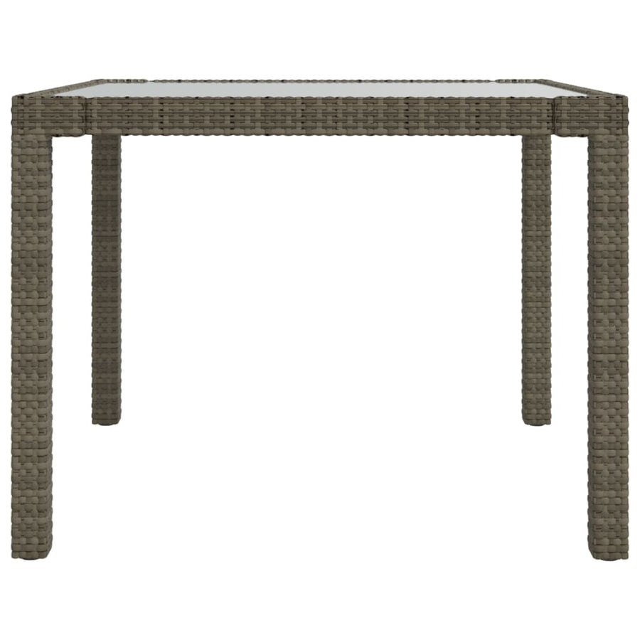 Tuintafel Gehard Glas En Poly Rattan 90 x 90 x 75 cm Grijs en wit