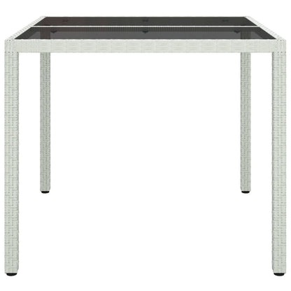 Tuintafel Gehard Glas En Poly Rattan 90 x 90 x 75 cm Wit