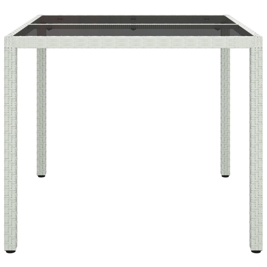 Tuintafel Gehard Glas En Poly Rattan 90 x 90 x 75 cm Wit
