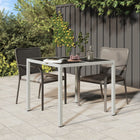 Tuintafel 90x90x75 cm poly rattan glas wit