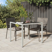 Tuintafel 90x90x75 cm poly rattan glas wit
