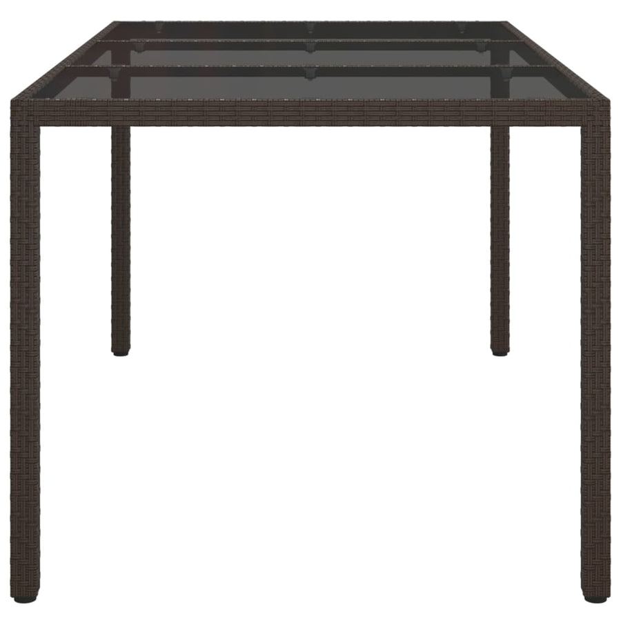 Tuintafel Gehard Glas En Poly Rattan 150 x 90 x 75 cm Bruin