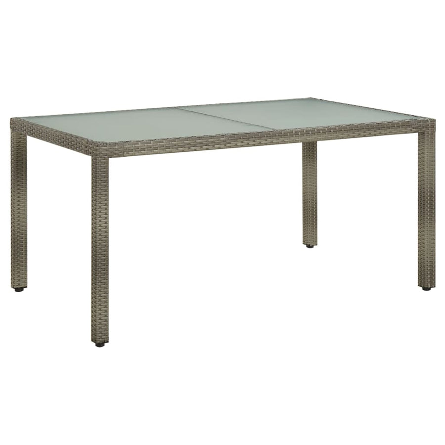 Tuintafel Gehard Glas En Poly Rattan 150 x 90 x 75 cm Grijs en wit