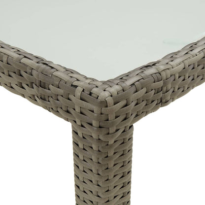Tuintafel Gehard Glas En Poly Rattan 150 x 90 x 75 cm Grijs en wit