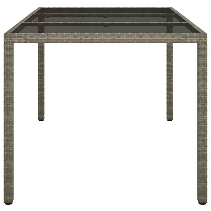 Tuintafel Gehard Glas En Poly Rattan 150 x 90 x 75 cm Grijs