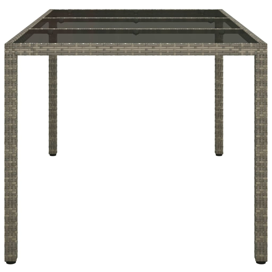 Tuintafel Gehard Glas En Poly Rattan 150 x 90 x 75 cm Grijs