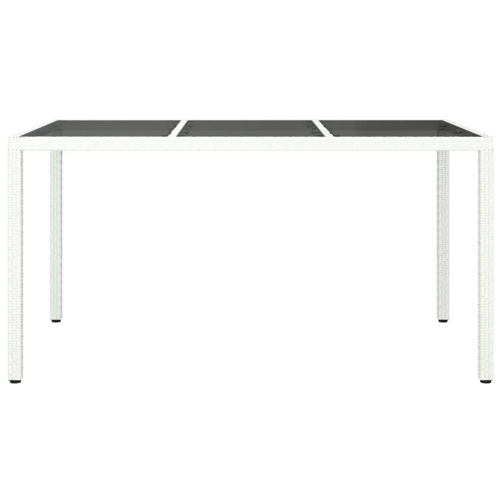Tuintafel Gehard Glas En Poly Rattan 150 x 90 x 75 cm Wit