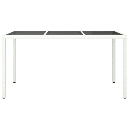 Tuintafel Gehard Glas En Poly Rattan 150 x 90 x 75 cm Wit