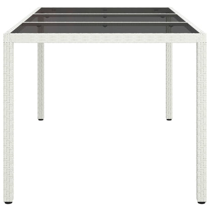Tuintafel Gehard Glas En Poly Rattan 150 x 90 x 75 cm Wit