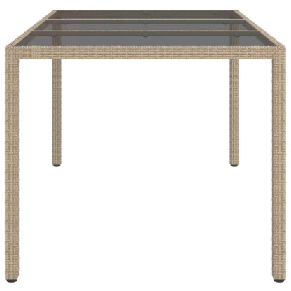 Tuintafel Gehard Glas En Poly Rattan 150 x 90 x 75 cm Beige