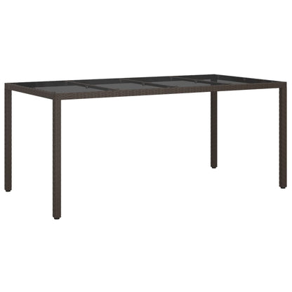 Tuintafel 90X90X75 Cm Gehard Glas En Poly Rattan Bruin
