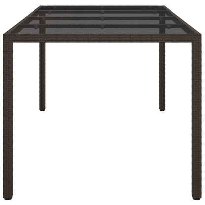 Tuintafel 90X90X75 Cm Gehard Glas En Poly Rattan Bruin