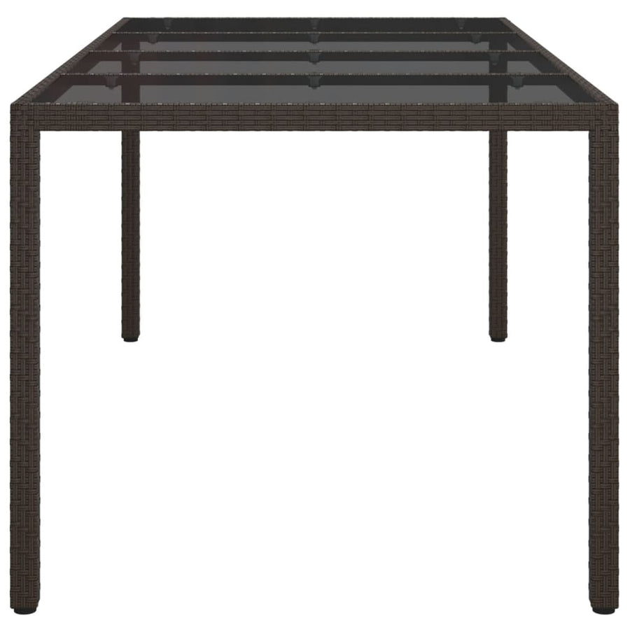 Tuintafel 90X90X75 Cm Gehard Glas En Poly Rattan Bruin