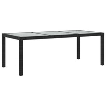 Tuintafel 90X90X75 Cm Gehard Glas En Poly Rattan Black Zwart en wit