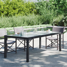 Tuintafel 90X90X75 Cm Gehard Glas En Poly Rattan Black Zwart en wit