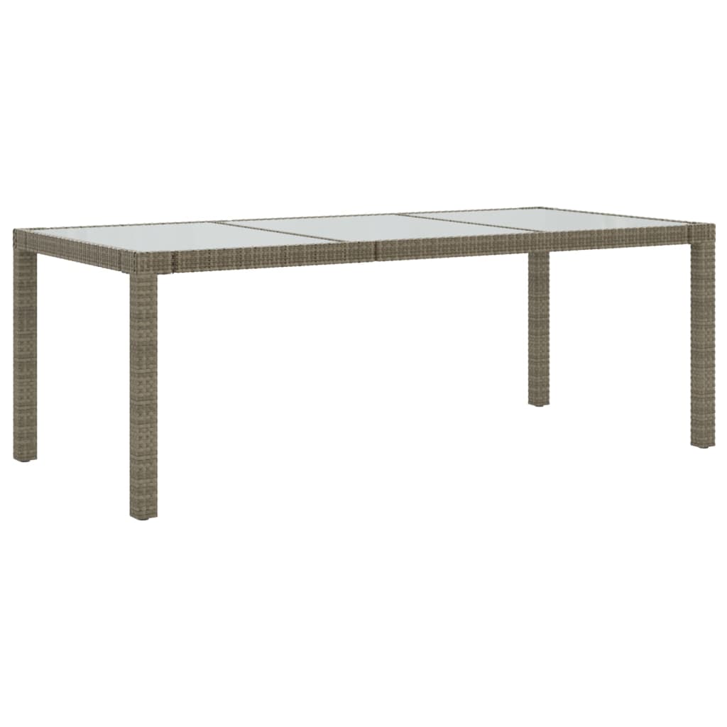 Tuintafel 90X90X75 Cm Gehard Glas En Poly Rattan Grijs