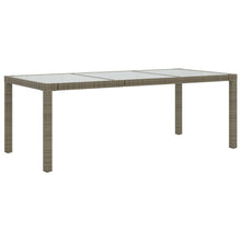 Tuintafel 90X90X75 Cm Gehard Glas En Poly Rattan Grijs