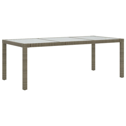 Tuintafel 90X90X75 Cm Gehard Glas En Poly Rattan Grijs
