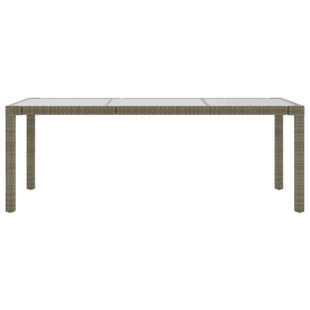 Tuintafel 90X90X75 Cm Gehard Glas En Poly Rattan Grijs