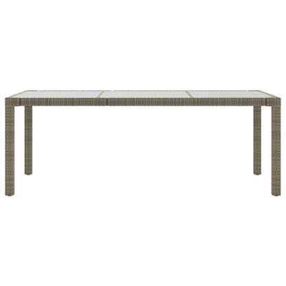 Tuintafel 90X90X75 Cm Gehard Glas En Poly Rattan Grijs