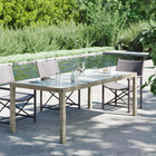 Tuintafel 190x90x75 cm poly rattan glas grijs