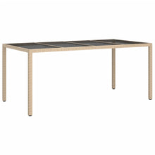 Tuintafel 90X90X75 Cm Gehard Glas En Poly Rattan Beige