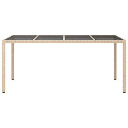 Tuintafel 90X90X75 Cm Gehard Glas En Poly Rattan Beige