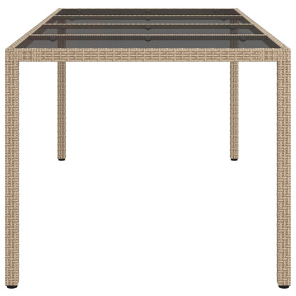Tuintafel 90X90X75 Cm Gehard Glas En Poly Rattan Beige