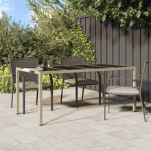 Tuintafel 90X90X75 Cm Gehard Glas En Poly Rattan Beige