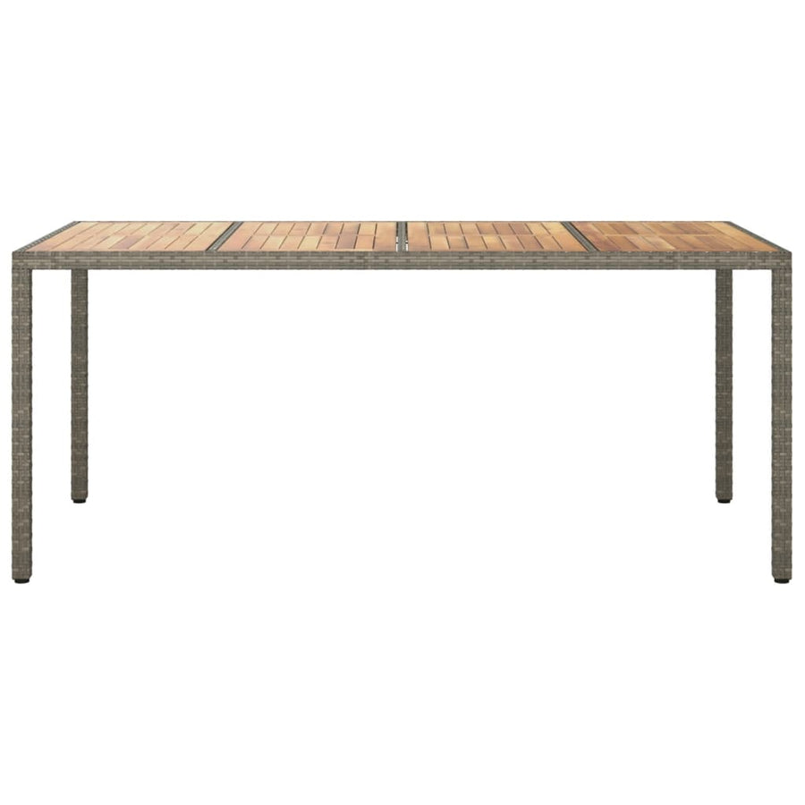 Tuintafel Poly Rattan En Acaciahout 190 x 90 x 75 cm Grijs