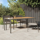 Tuintafel 190x90x75 cm poly rattan acaciahout grijs