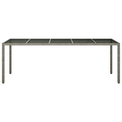 Tuintafel 250X00X75 Cm Gehard Glas En Poly Rattan Grijs
